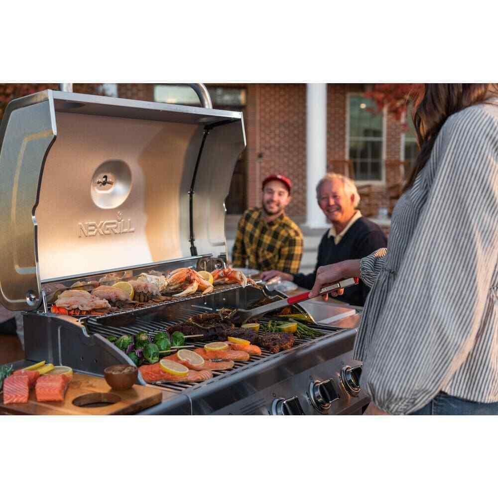 4-Burner Propane Gas Grill In Stainless Steel With Side Burner