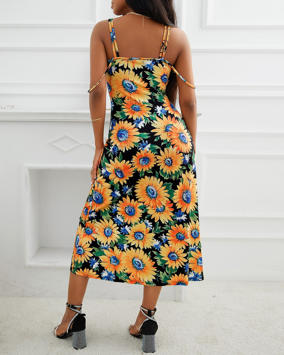 Allover Floral Print Cami Dress