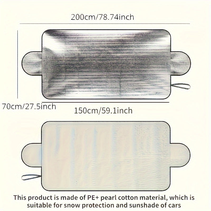1pc Keep Your Car Protected From Snow And Sun With Our Foldable Windshield Cover!