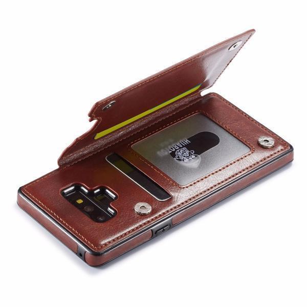 Phone Case - Retro PU Leather Wallet Magnet Multi Card Case For Galaxy