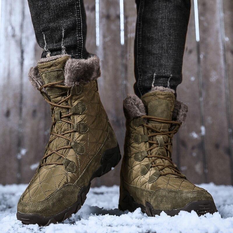 Winter Genuine Leather Patchwork Snow Mens Boots