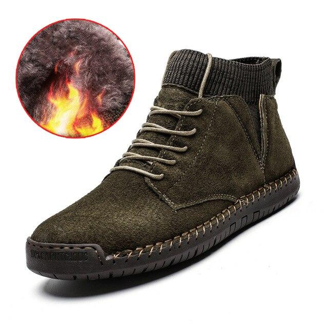 Winter Plush Warm Snow Boots Men Motorcycle Boot