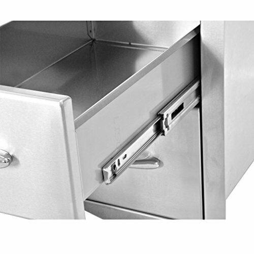 Stanbroil Outdoor Kitchen Stainless Steel Triple Access Drawer, 15”w x 21.5”h x