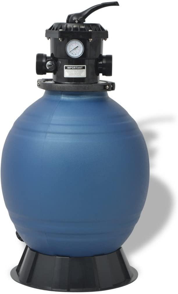 Festnight 2377 GPH Pool Sand Filter with 6 Positions, 18-inch, Blue