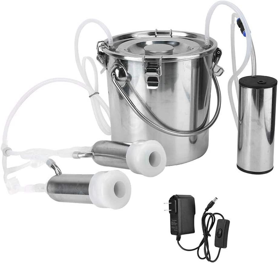 Portable Electric MilMachine 5L Goat Milker Machine Sheep Milker for Sheep/Goat/Cow with Vacuum-Pulse Pump  Steel Easy to Clean(Cow)