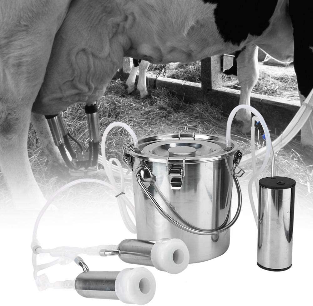 Portable Electric MilMachine 5L Goat Milker Machine Sheep Milker for Sheep/Goat/Cow with Vacuum-Pulse Pump  Steel Easy to Clean(Cow)