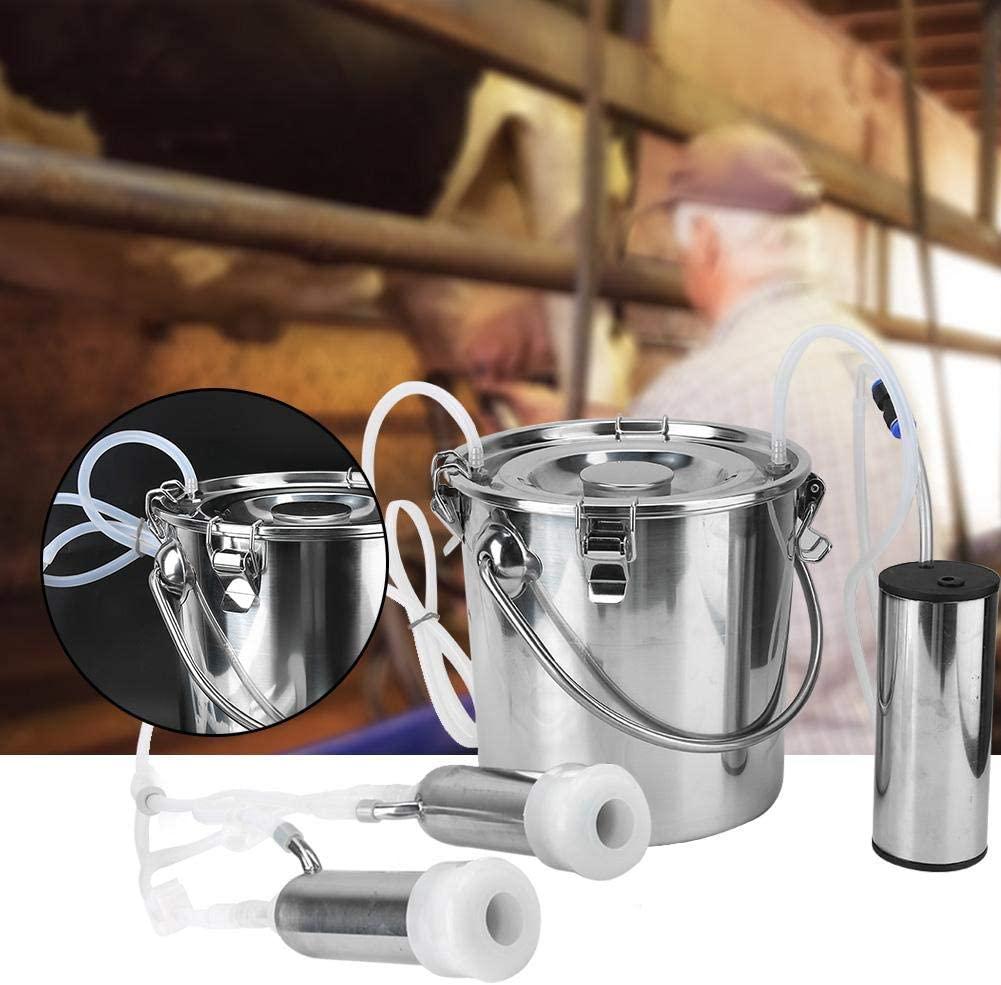 Portable Electric MilMachine 5L Goat Milker Machine Sheep Milker for Sheep/Goat/Cow with Vacuum-Pulse Pump  Steel Easy to Clean(Cow)