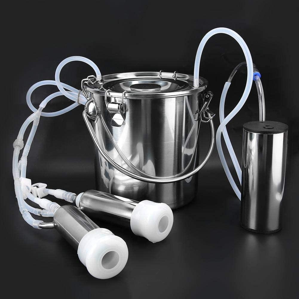 Portable Electric MilMachine 5L Goat Milker Machine Sheep Milker for Sheep/Goat/Cow with Vacuum-Pulse Pump  Steel Easy to Clean(Cow)