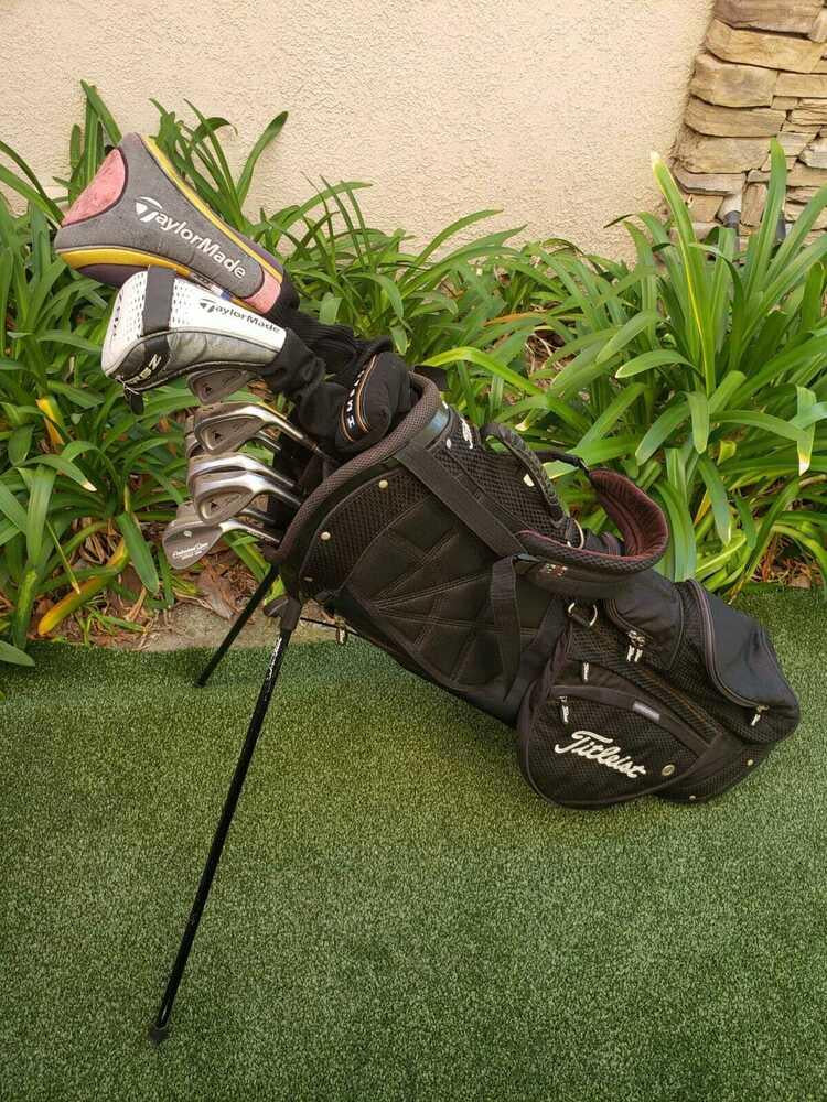 Titleist Stiff Complete Golf Set +Bag,ERC Driver,Burner Wood,Titleist DCI Irons-