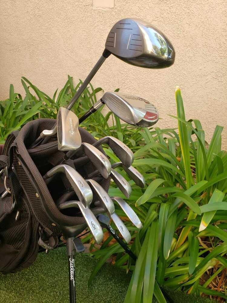 Titleist Stiff Complete Golf Set +Bag,ERC Driver,Burner Wood,Titleist DCI Irons-