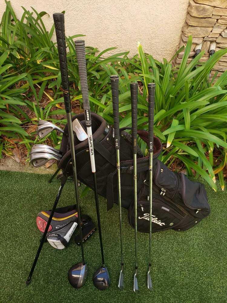 Titleist Stiff Complete Golf Set +Bag,ERC Driver,Burner Wood,Titleist DCI Irons-