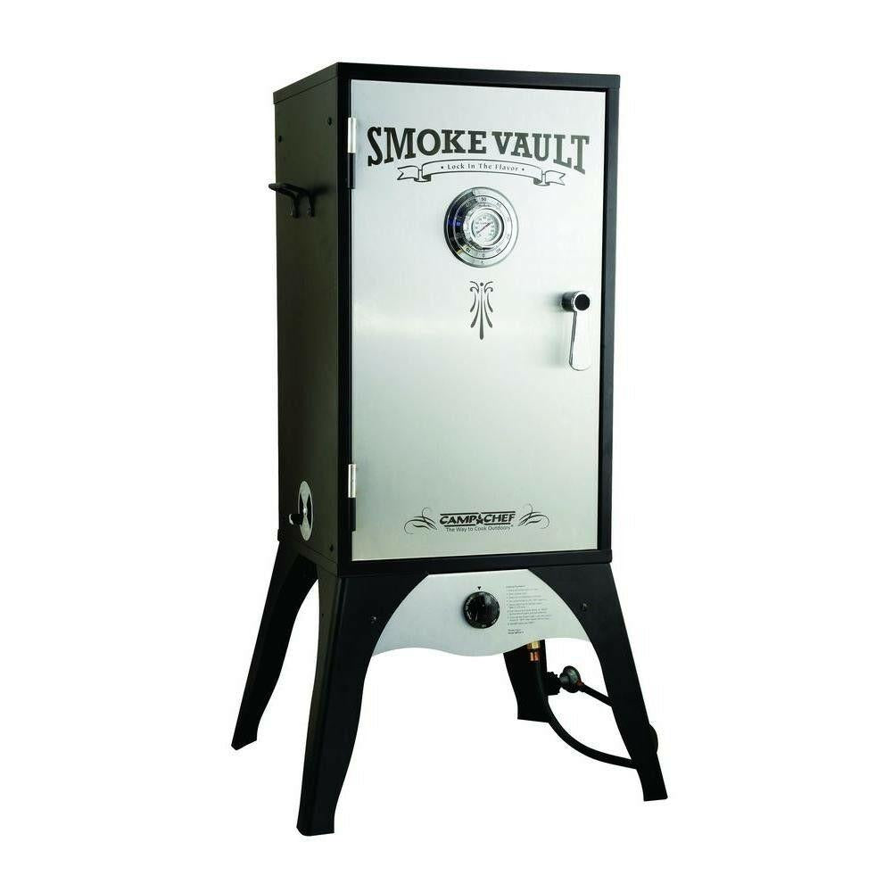 Camp Chef Smoke Vault 18 in. Propane Smoker Gas Horizontal BBQ with Grease Pan