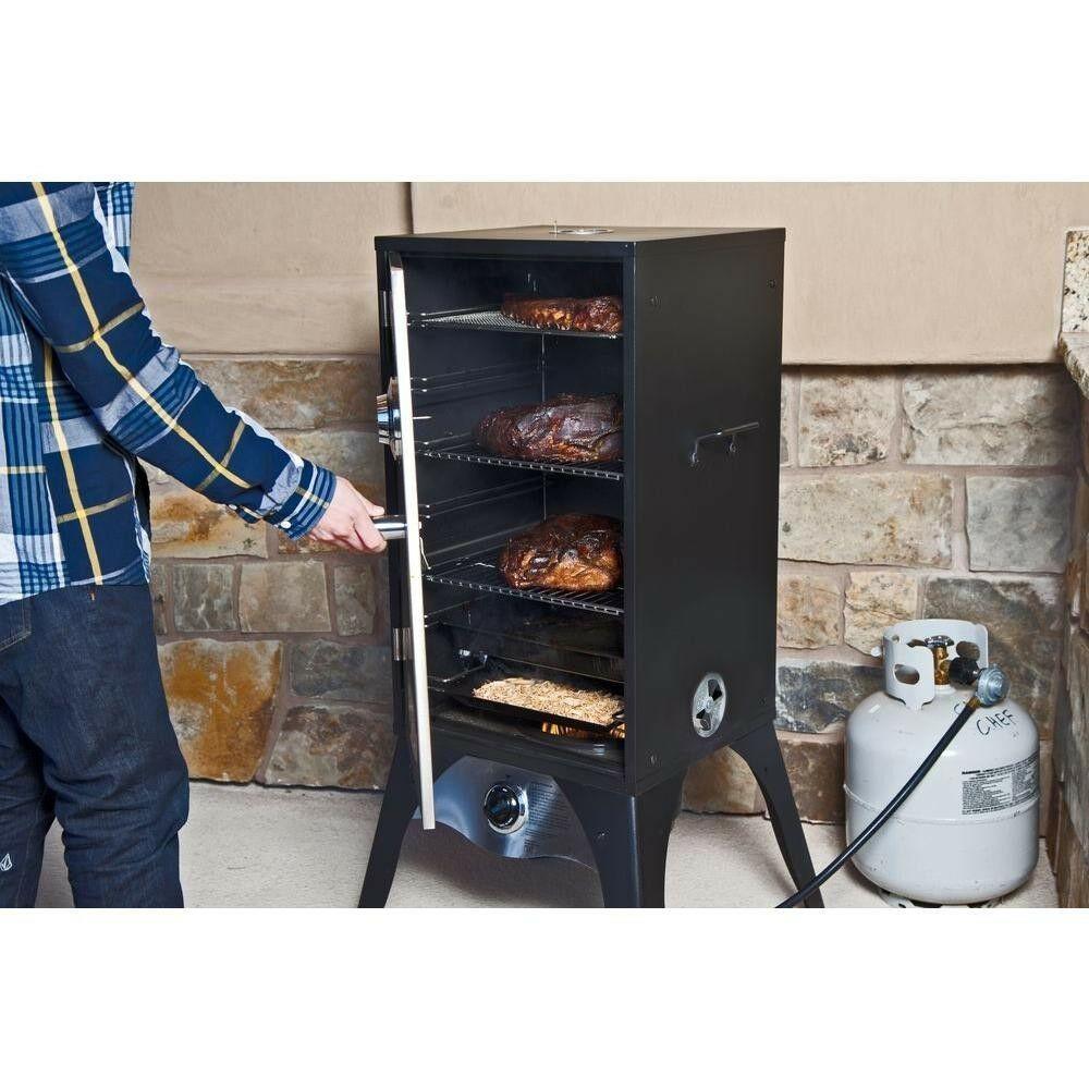 Camp Chef Smoke Vault 18 in. Propane Smoker Gas Horizontal BBQ with Grease Pan