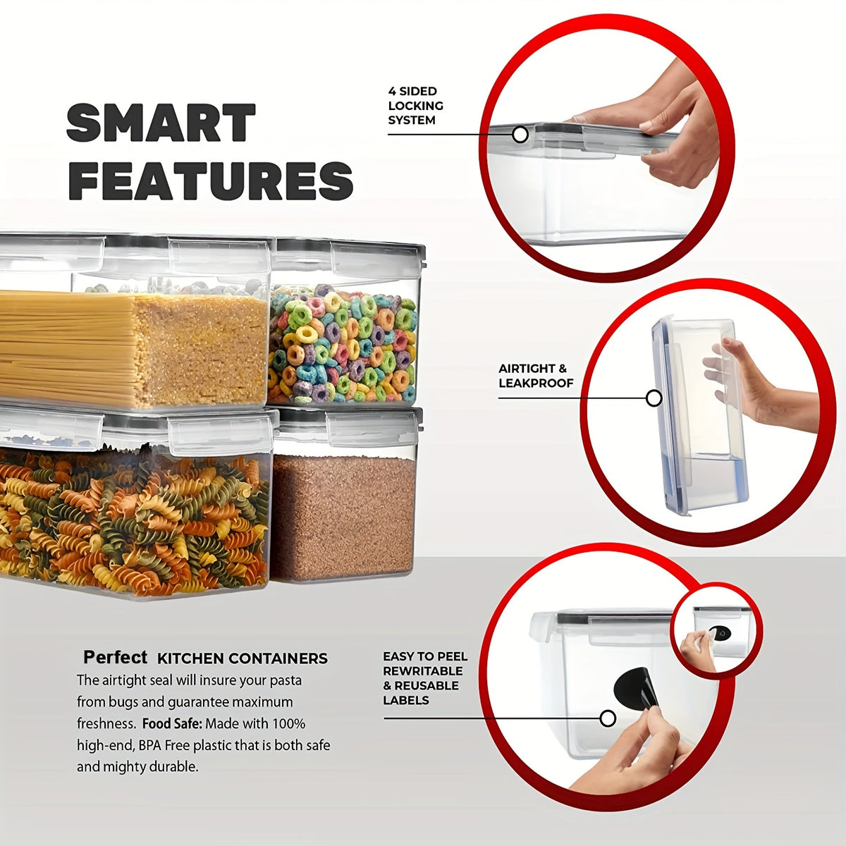 Organize Your Kitchen Pantry with These 3.2L Airtight Plastic StoraContainers - BPA &amp; Labeless!