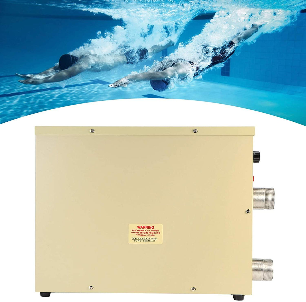 ChichuangK Electric Pool Heater, 220V 5. 5KW Thermostat Heater for Swimming Pool Tub Portable Spa Bath Pool Thermostat Heater Pump with Digital Display Screen Control