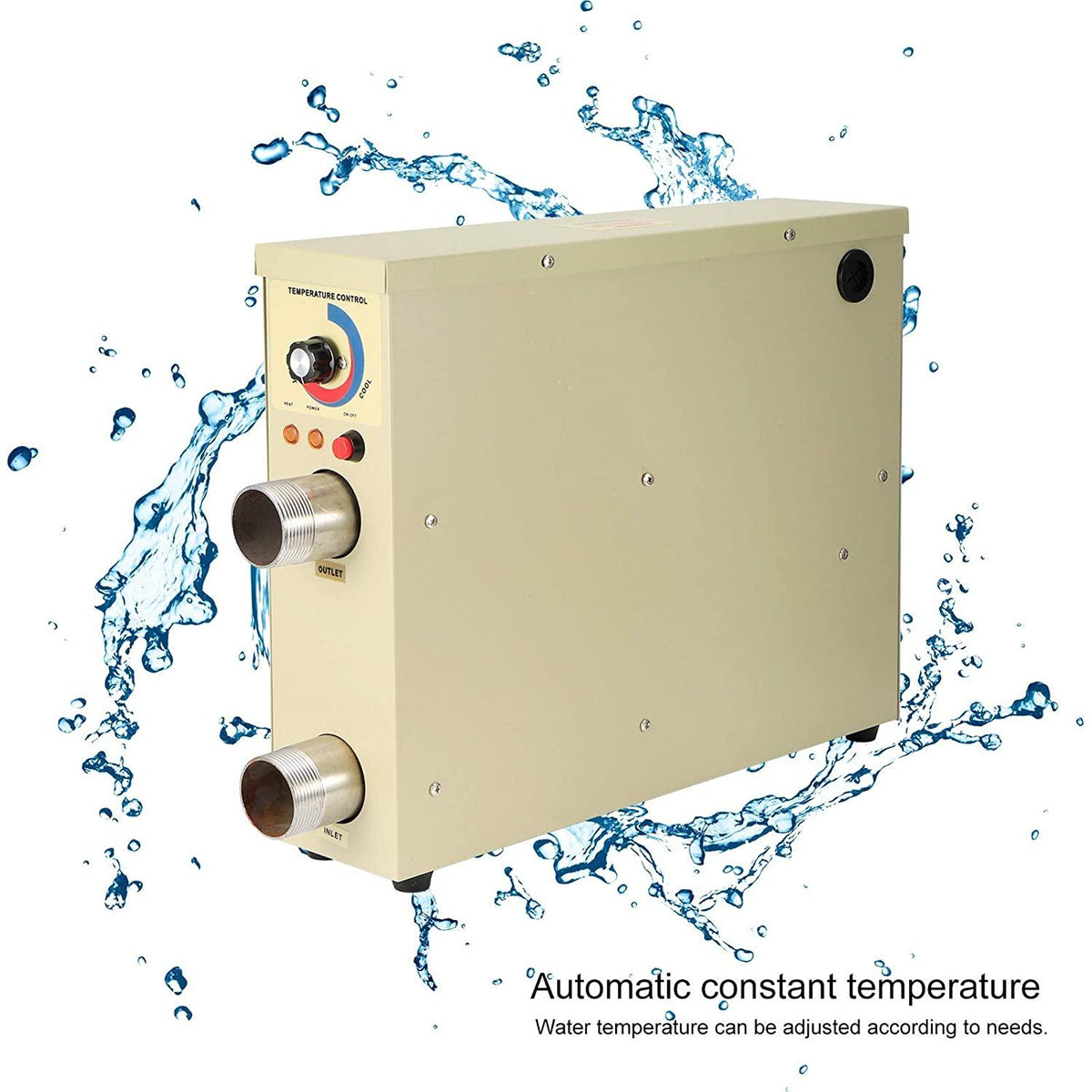 ChichuangK Electric Pool Heater, 220V 5. 5KW Thermostat Heater for Swimming Pool Tub Portable Spa Bath Pool Thermostat Heater Pump with Digital Display Screen Control