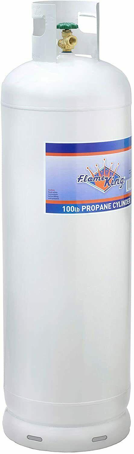 Flame King 100 lb Empty Steel Propane Cylinder Tank with POL Valve Outdoor Grill