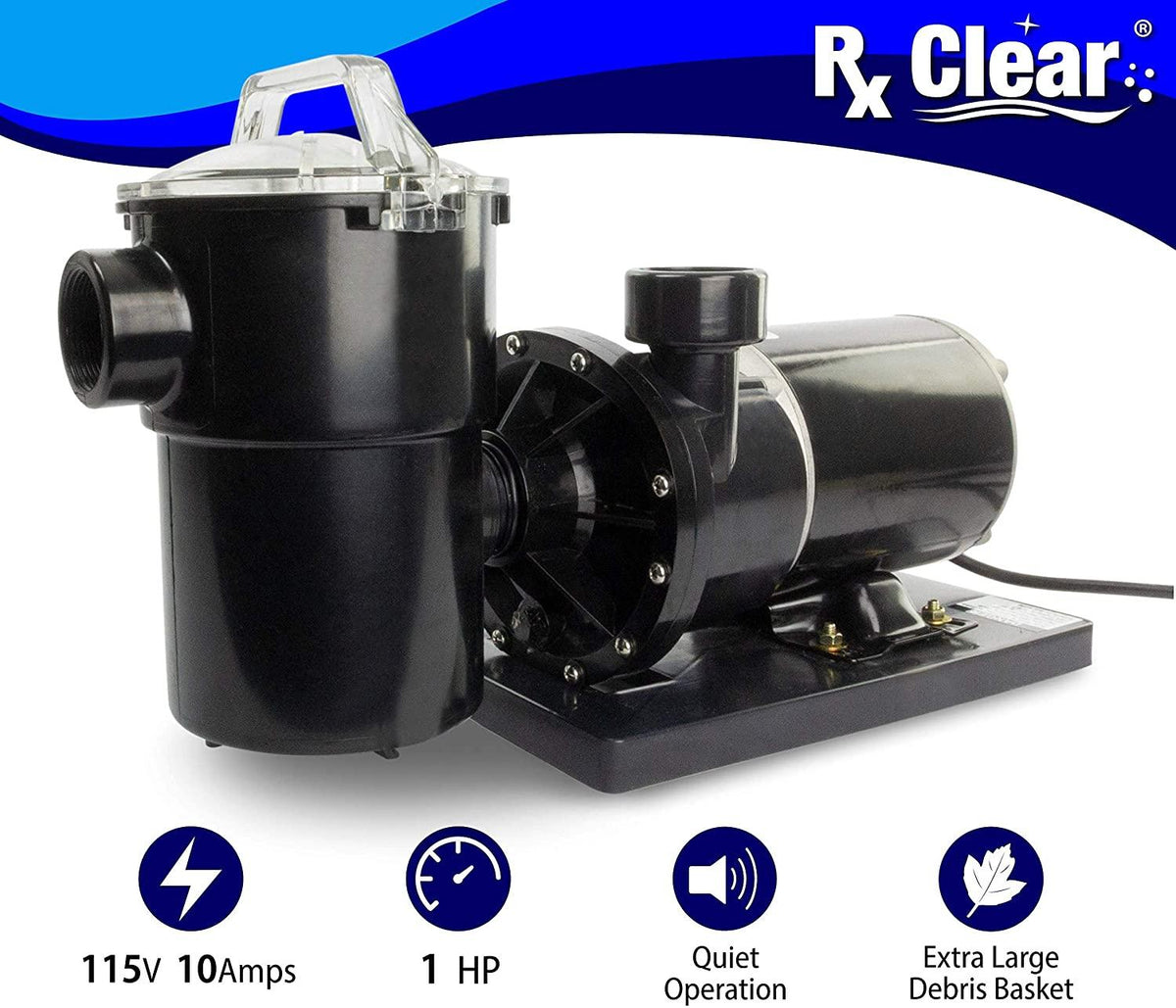 Rx Clear Patriot Sand Filter System | for Above Ground Swimming Pools Up to 15,000 Gallons | 16 Inch Filter | 1 HP Niagara Pool Pump