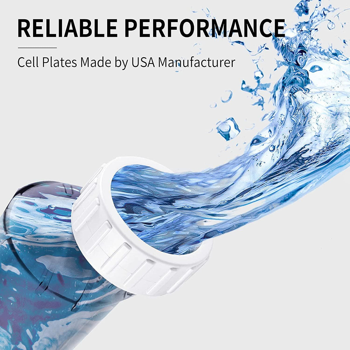 BLUE WORKS Salt Cell Model Number: BLT15H Compatible with Hayward Goldline AquaRite T-Cell-15 | Cell Plates Made by USA Manufacturer | 2-Year Full USA Warranty (Clear)