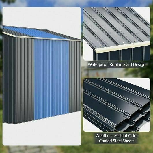 Outdoor Storage Shed Extension Kit-Gray - Color: Gray