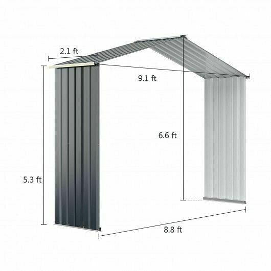 Outdoor Storage Shed Extension Kit-Gray - Color: Gray