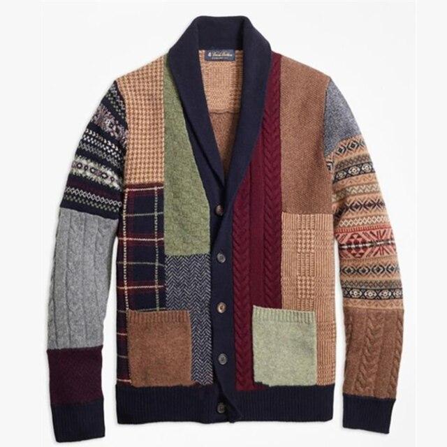 Autumn Winter Men's Hooded Coat Pocket Cardigan Sweater