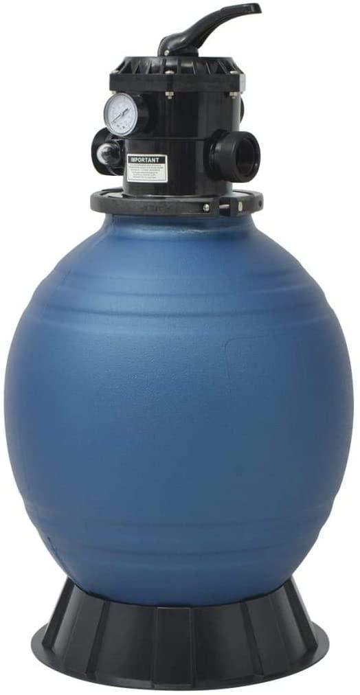 INLIFE Pool Sand Filter with 6 Position Valve Blue 18 inch