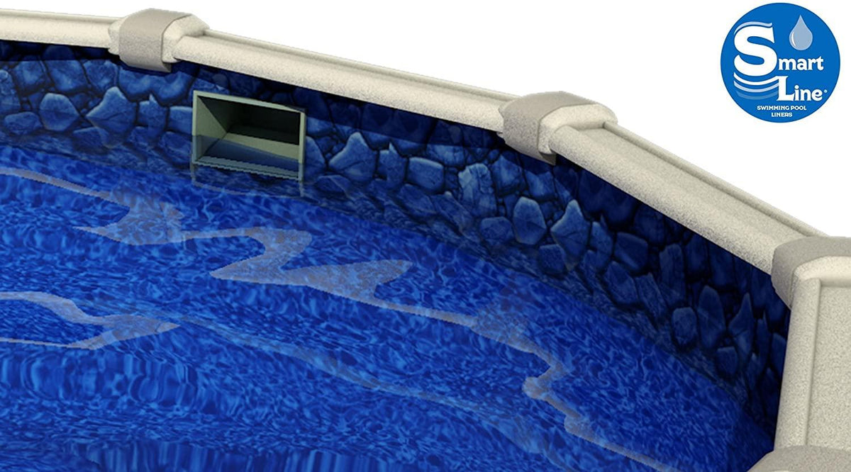 Lake Effect Meadows Reprieve 24' Round Above Ground Swimming Pool | 52" Height | Resin Protected Steel Sided Walls | 25 Gauge Overlap Liner & Skimmer