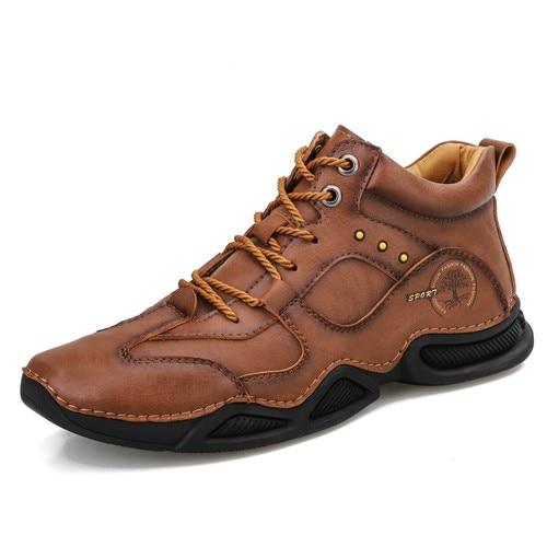 Men Hand Stitching Microfiber Leather Soft Ankle Boots
