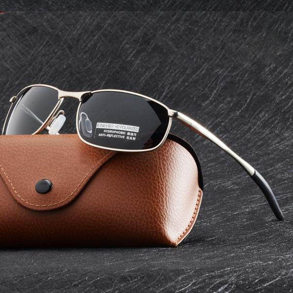 Luxury HD Polarized Silver Metal Frame Driving Pilot Sunglasses With Box