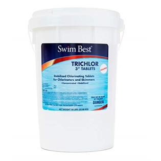 Swim Best 50 lbs Bucket 3" Swimming Pool Chlorine Tablets, Stabilized