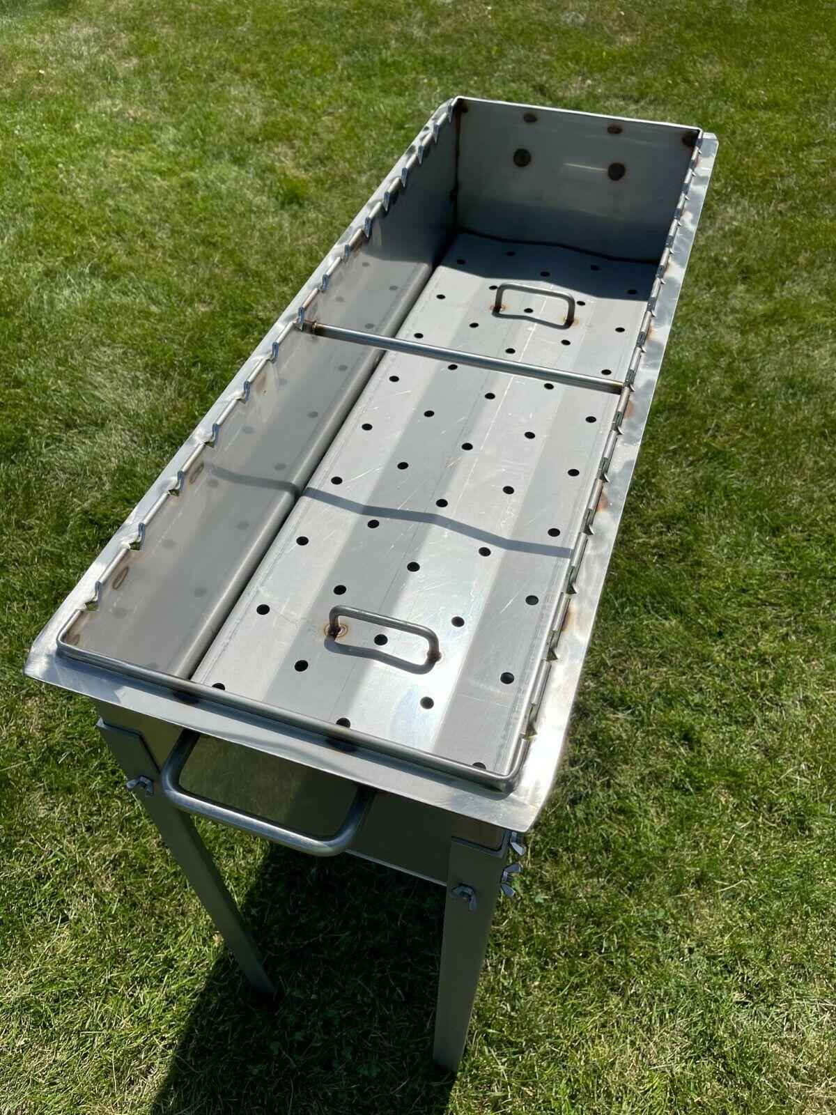 Large Heavy-duty Stainless Steel BBQ Grill / MANGAL 11 Ga (3mm) + 15 skewers