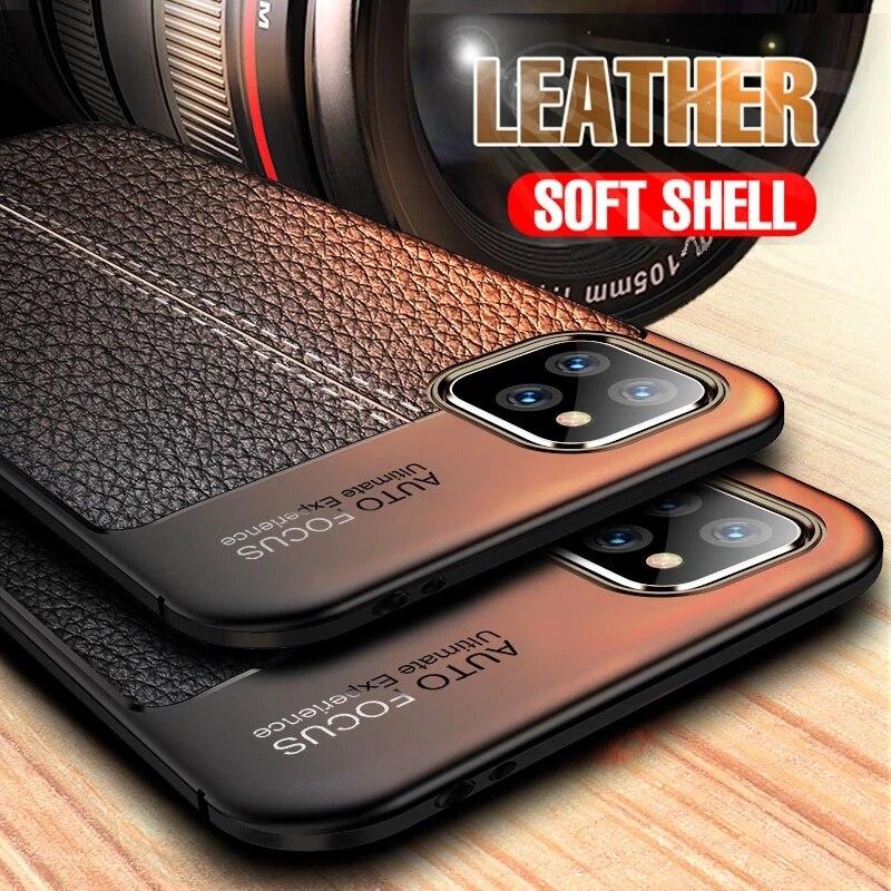 Luxury Leather Soft TPU Phone Cover For iPhone 12 Pro Mini Max