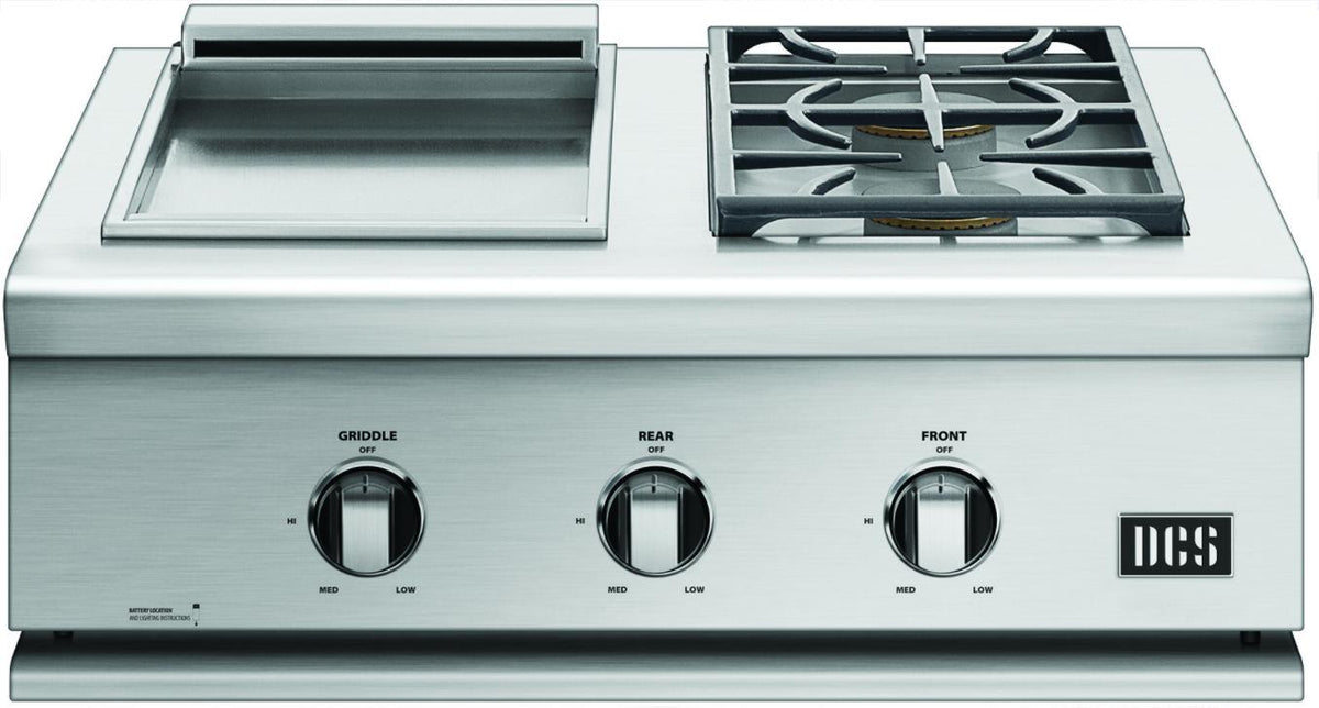 DCS BFGC30BGDN Liberty 30 Inch Built-in Gas Dual Side Burner and Griddle