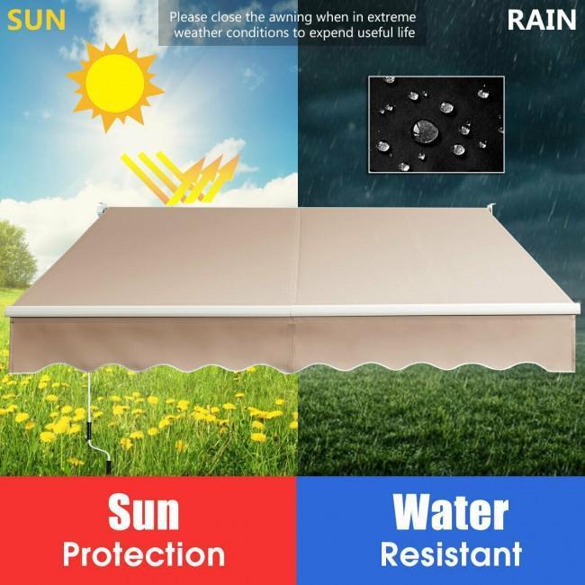 8FT 6.5FT Retractable Aluminum Patio Sun Awning