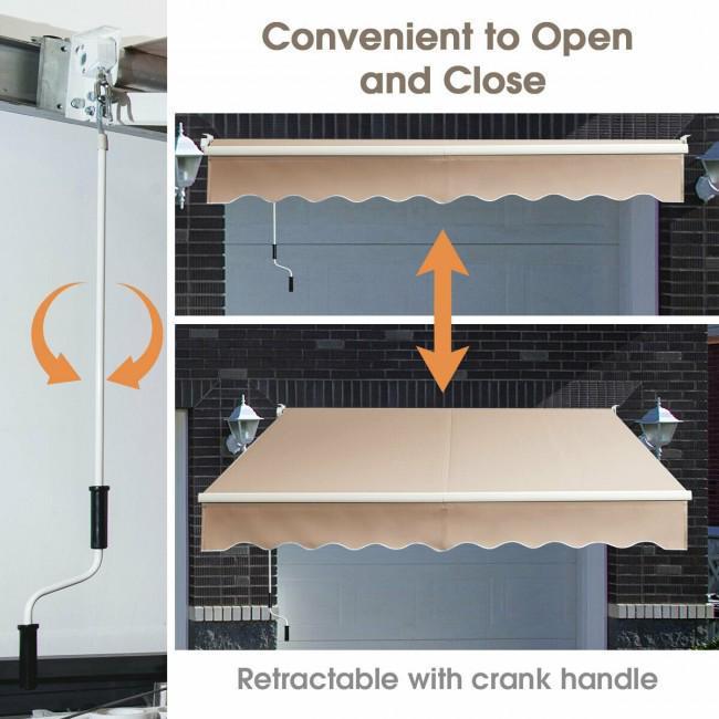8FT 6.5FT Retractable Aluminum Patio Sun Awning