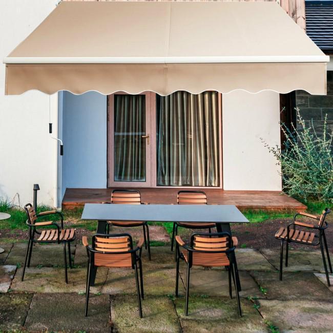 8FT 6.5FT Retractable Aluminum Patio Sun Awning