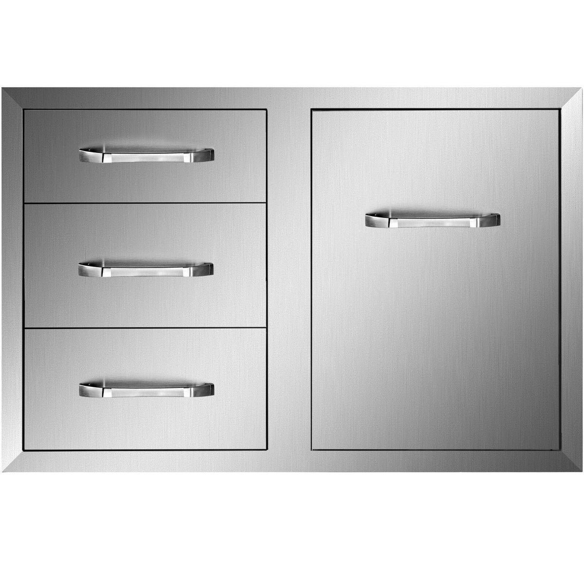 21.6"W x 29.5"H Outdoor Kitchen BBQ Island Door Drawer Combo Access Drawers