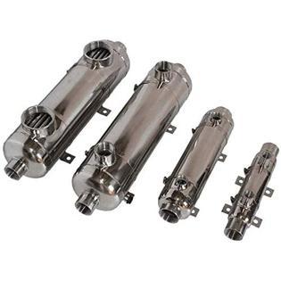 WiseWater300 kBTU Heat Exchanger for Outdoor Wood Boiler/Swimming Pool/Solar/Spa/w chlorinated Water316L Opposite Ports 2" 1/2"