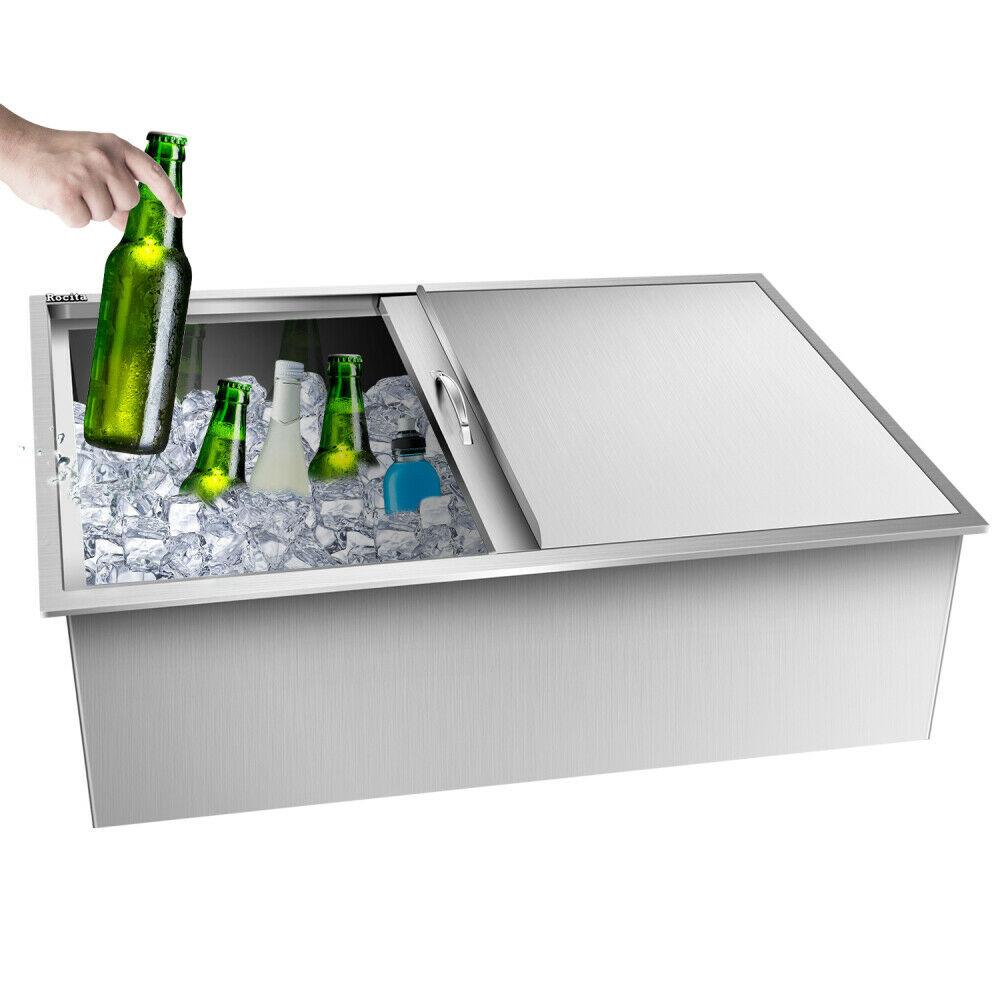 Drop In Ice Chest 36’’L x 18’’W x 14’’H 304 Stainless Steel Drop In Coole
