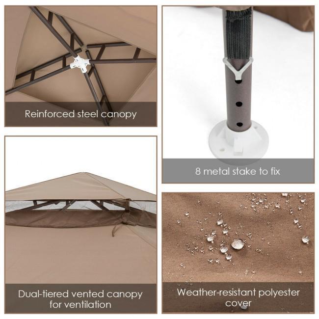 Canopy and Garden Structures Gazebo with Netting for