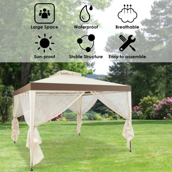 Canopy and Garden Structures Gazebo with Netting for