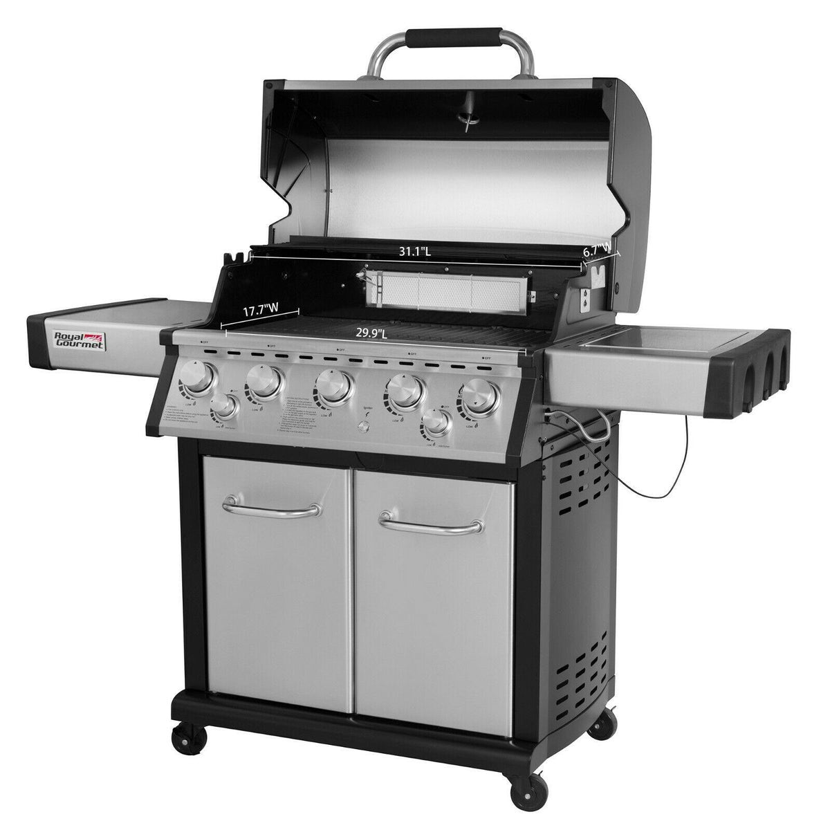 Royal Gourmet 5-Burner Propane Gas Grill with Infrared Rear Burner MG5001