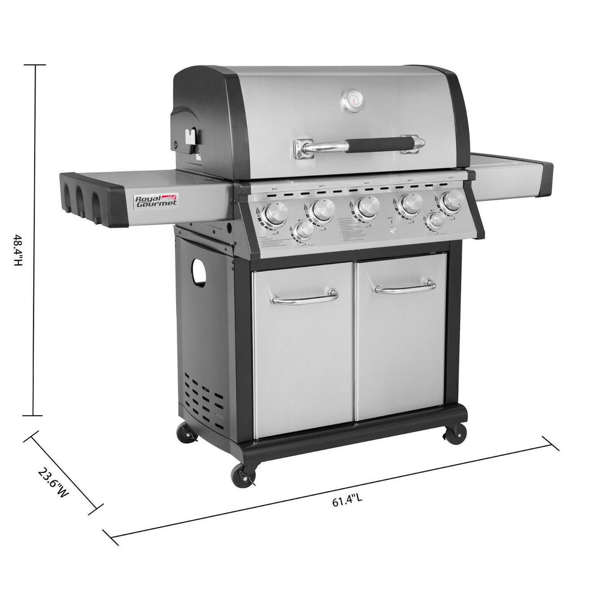 Royal Gourmet 5-Burner Propane Gas Grill with Infrared Rear Burner MG5001