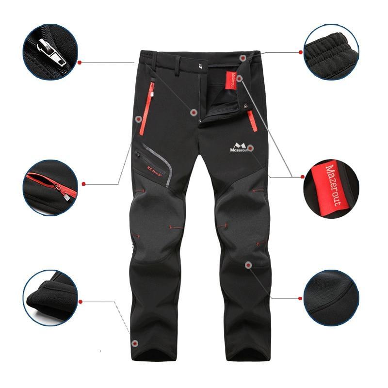 Men/Women Winter Fish Waterproof Camp Trekking Fleece Outdoor Hiking Pants