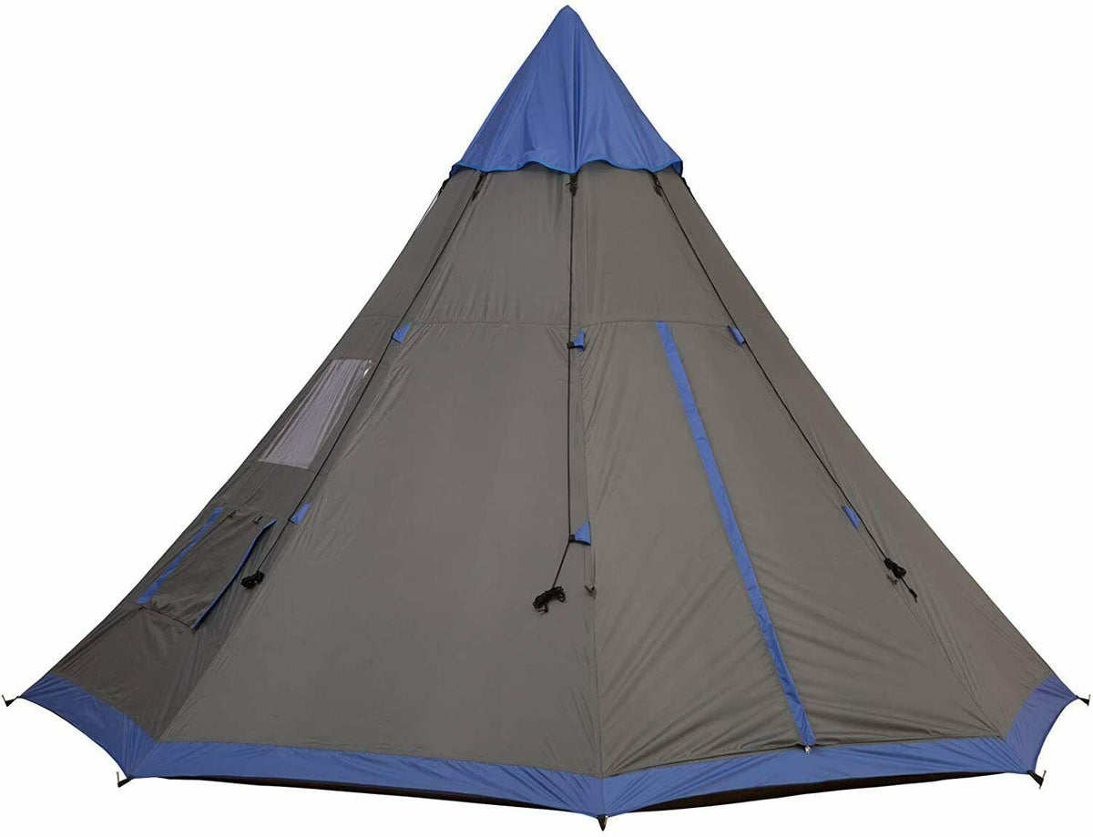 Large 6-Person Metal Teepee Camping Tent Weather Protection Portable Design