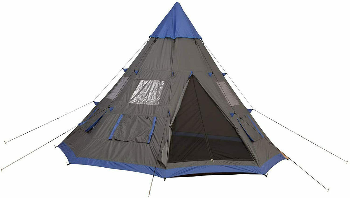 Large 6-Person Metal Teepee Camping Tent Weather Protection Portable Design