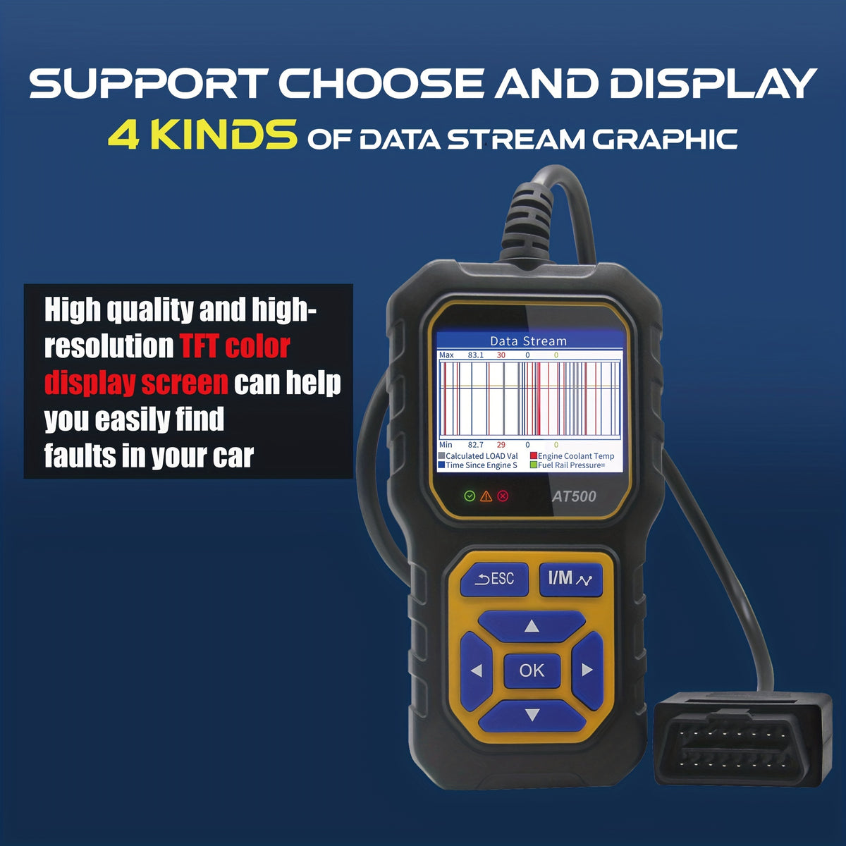 Car Code Reader, OBD2 Scanner Check Engine Light Fault Code Reader Scanner CAN Diagnostic Scan Tool For All OBDII Protocol Cars Since1996