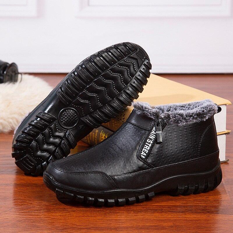 Men Waterproof Plush Warm Lining Comfy Casual Ankle Boots