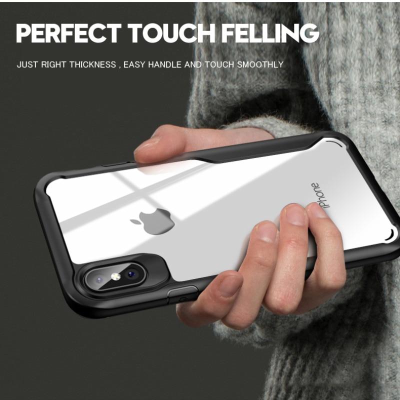 Phone Case - Luxury Ultra Thin Hybrid Clear Acrylic & Soft TPU Edge Protective Phone Case For iPhone XS/XR/XS Max 8/7 Plus